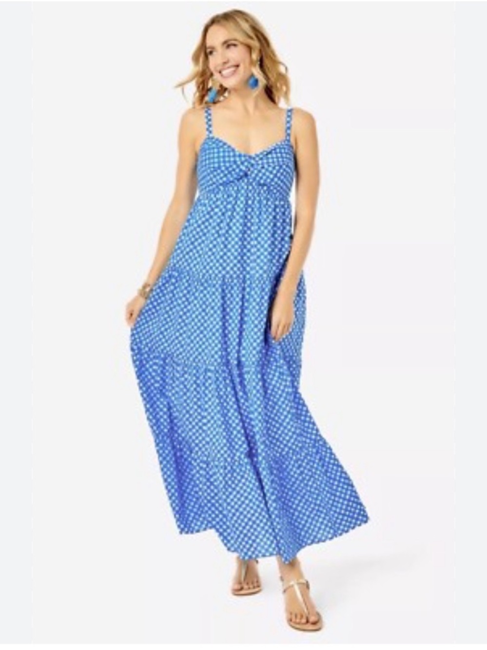 Lilly Pulitzer Blue Gingham Maxi Dress 4